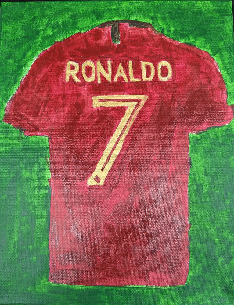 Fan de soccer - Acrylique sur toile - 14" x 11" - Adam T