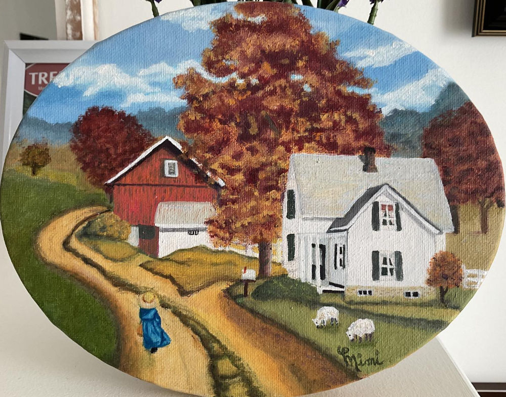 Automne - Huile sur toile - Ovale - Autumn - Oil paint on canvas - Oval
