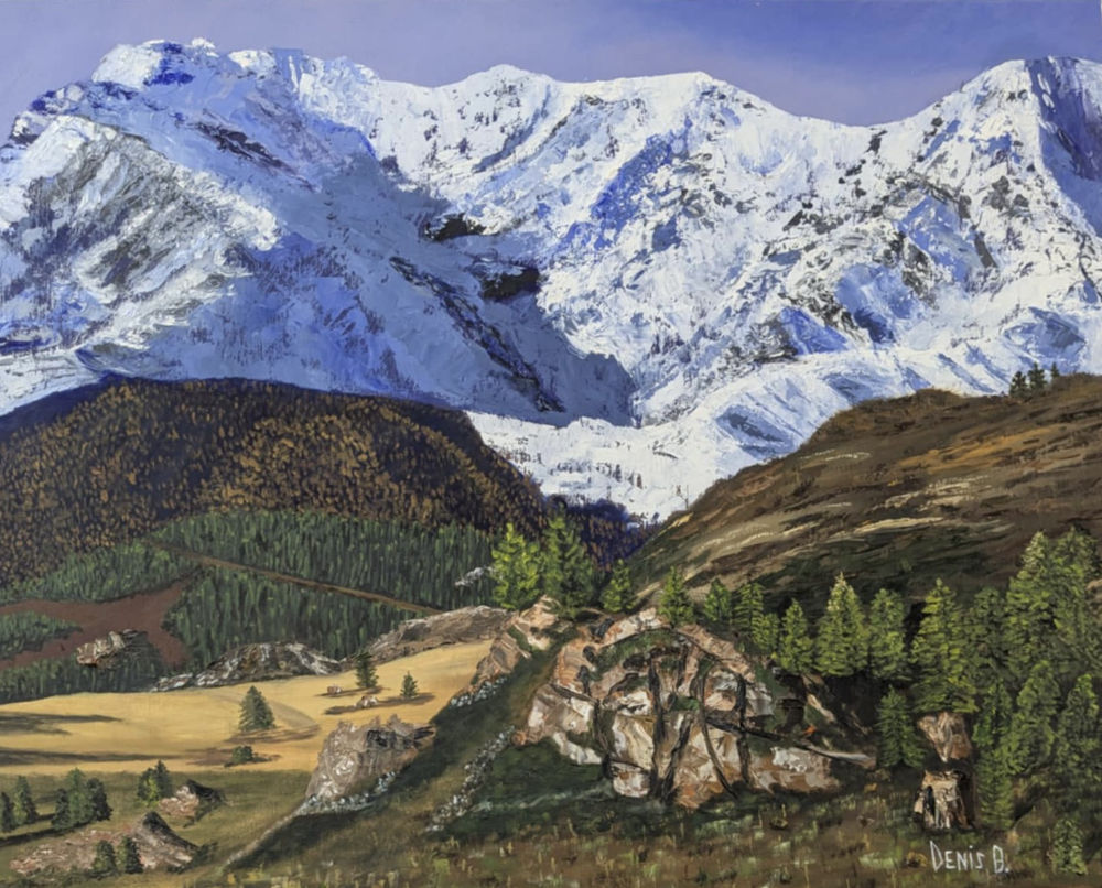 Le silence de la montagne - Huile sur toile - 24 x 30 po