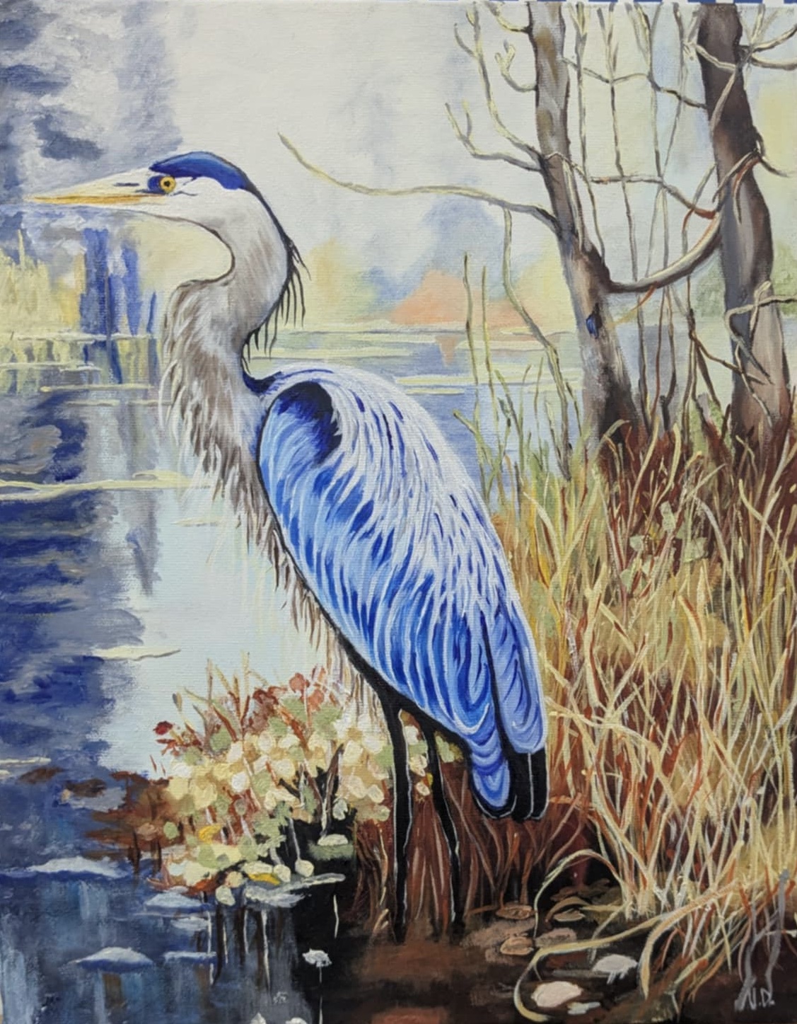 Marécage - Huile sur toile - 11 x 14 po - Marsh - Oil on canvas
