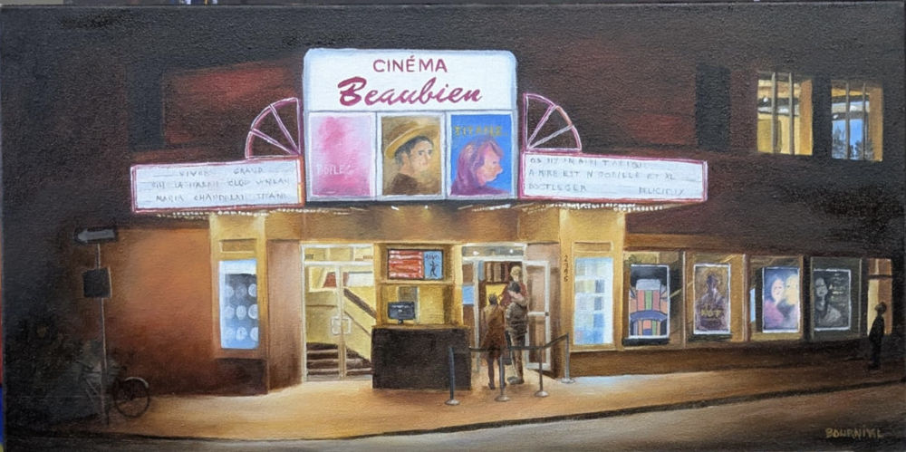 Cinéma Beaubien - Huile sur toile - 12po x 24 po