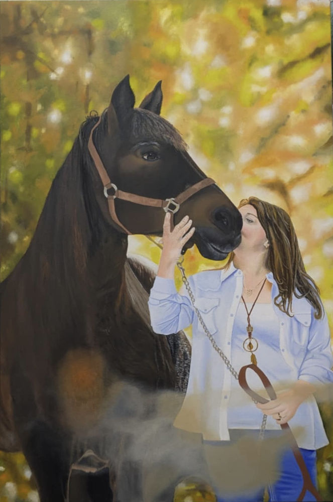 Jace et Nat - Huile sur toile - 36 po x 24 po
