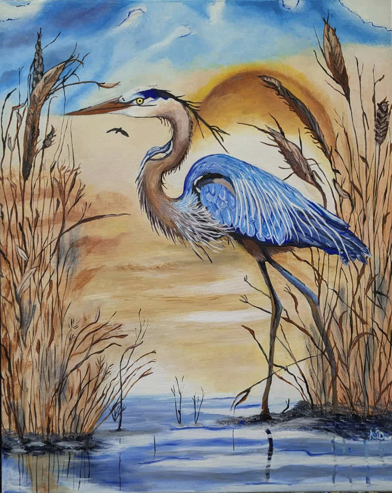 Marécage - Huile sur toile - 20 x 16 po - Marsh - Oil on canvas