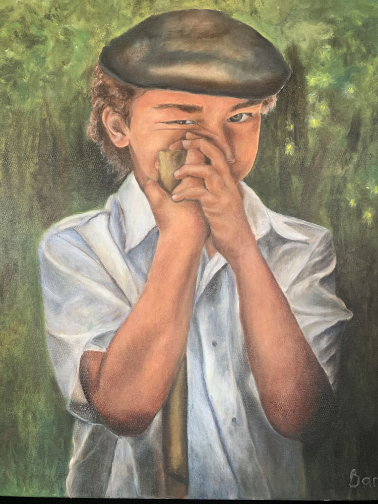 Shepard boy - Huile sur toile - 20 x 16 po - Oil on canvas