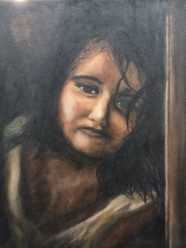 Looking out - huile sur toile - 24po x 18po