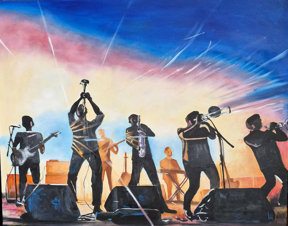 Morgan Luna - l'équipe - Huile sur toile - 24po x 30po