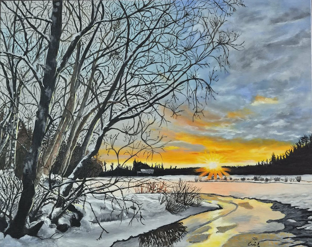 Doux crépuscule - Huile sur toile - 16po x 20po
