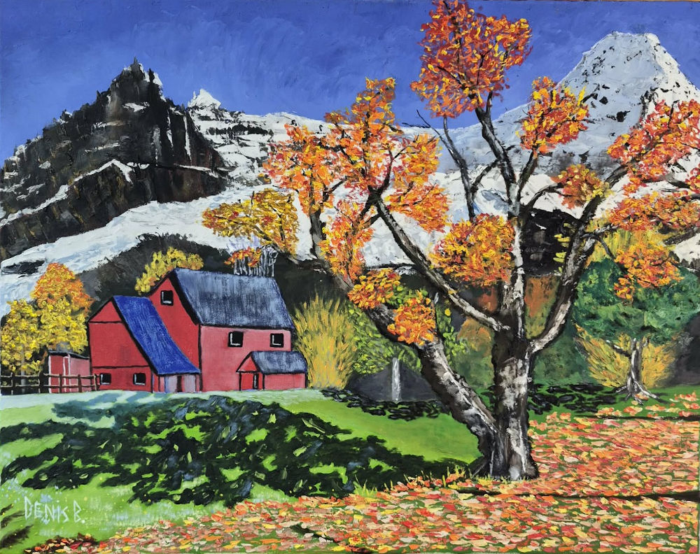 Le vieil arbre - Huile sur toile - 22po x 28po