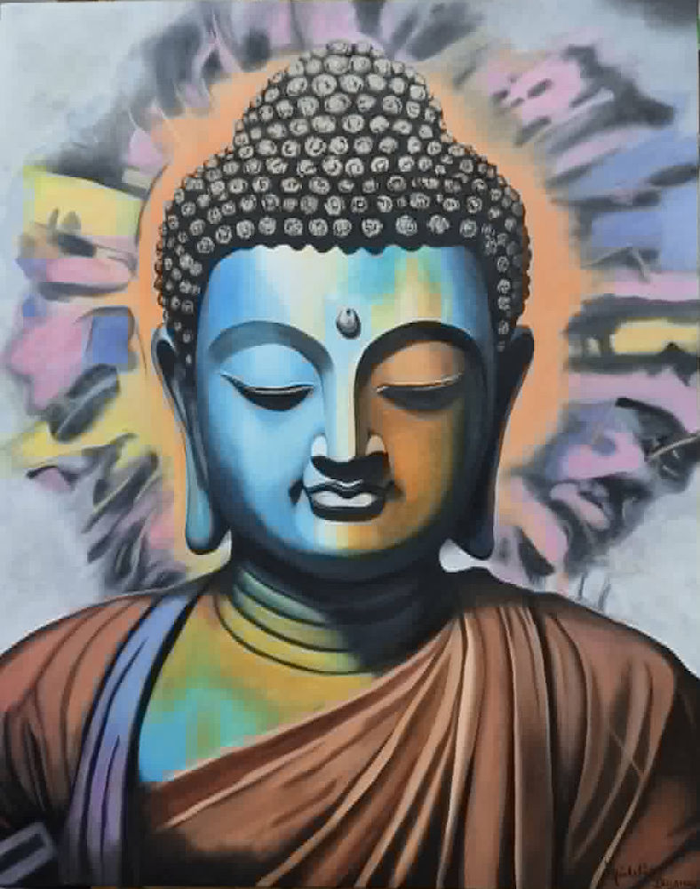 Bouddha1 - Huile sur toile - 30 x 24 po