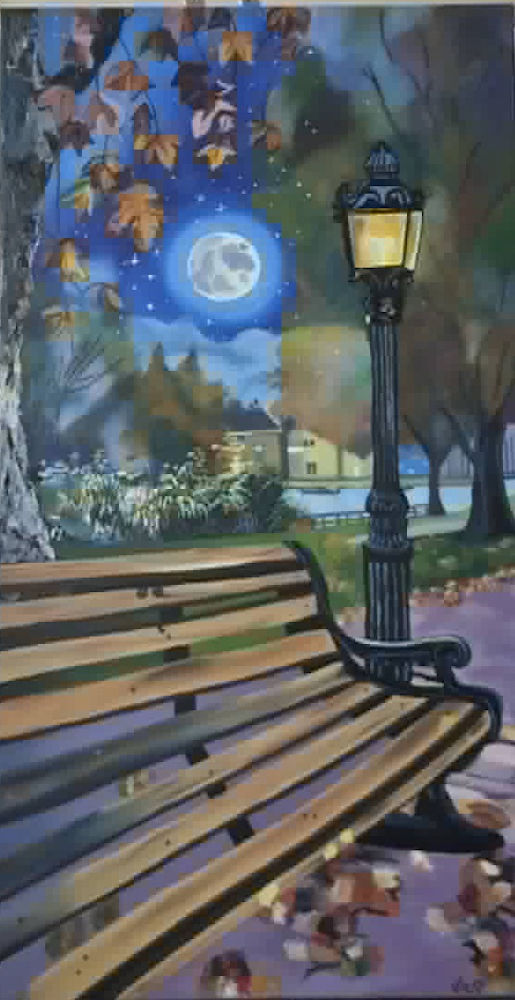 Claire de lune - Huile sur toile - 30 x 15 po