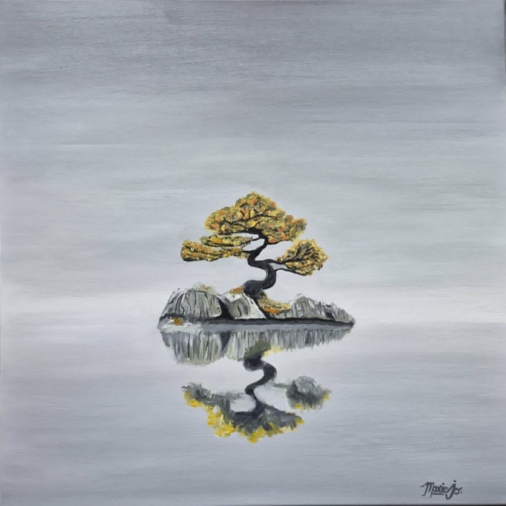 Réflexion - Huile sur toile - 20 x 20 po