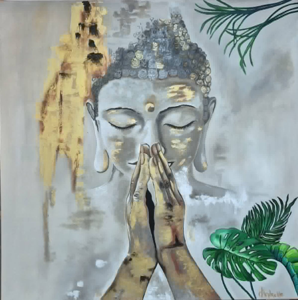 Shanti - Huile sur toile - 40 x 40po